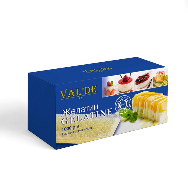 Желатин листовой 1кг Valde