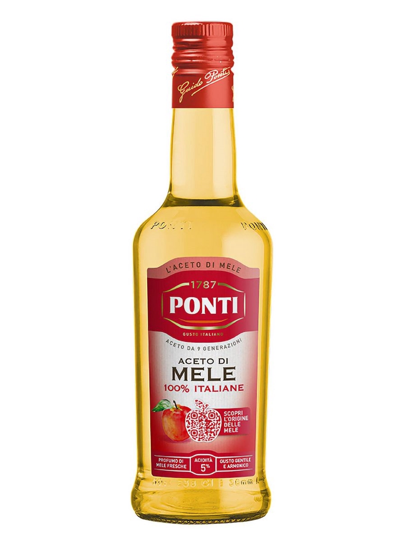 Уксус яблочный 5% 500 мл стб кор1-12 Ponti Италия